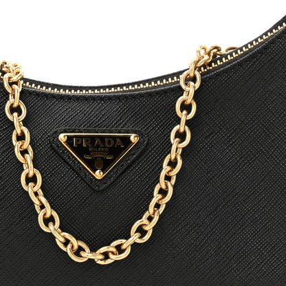 Prada Saffiano Lux Re-Edition 2005 Shoulder Bag Black 7 of 9
