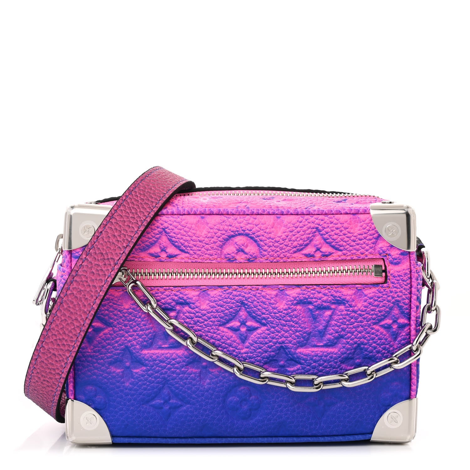 Louis Vuitton Taurillon Illusion Mini Soft Trunk Bleu Rose 1 of 10