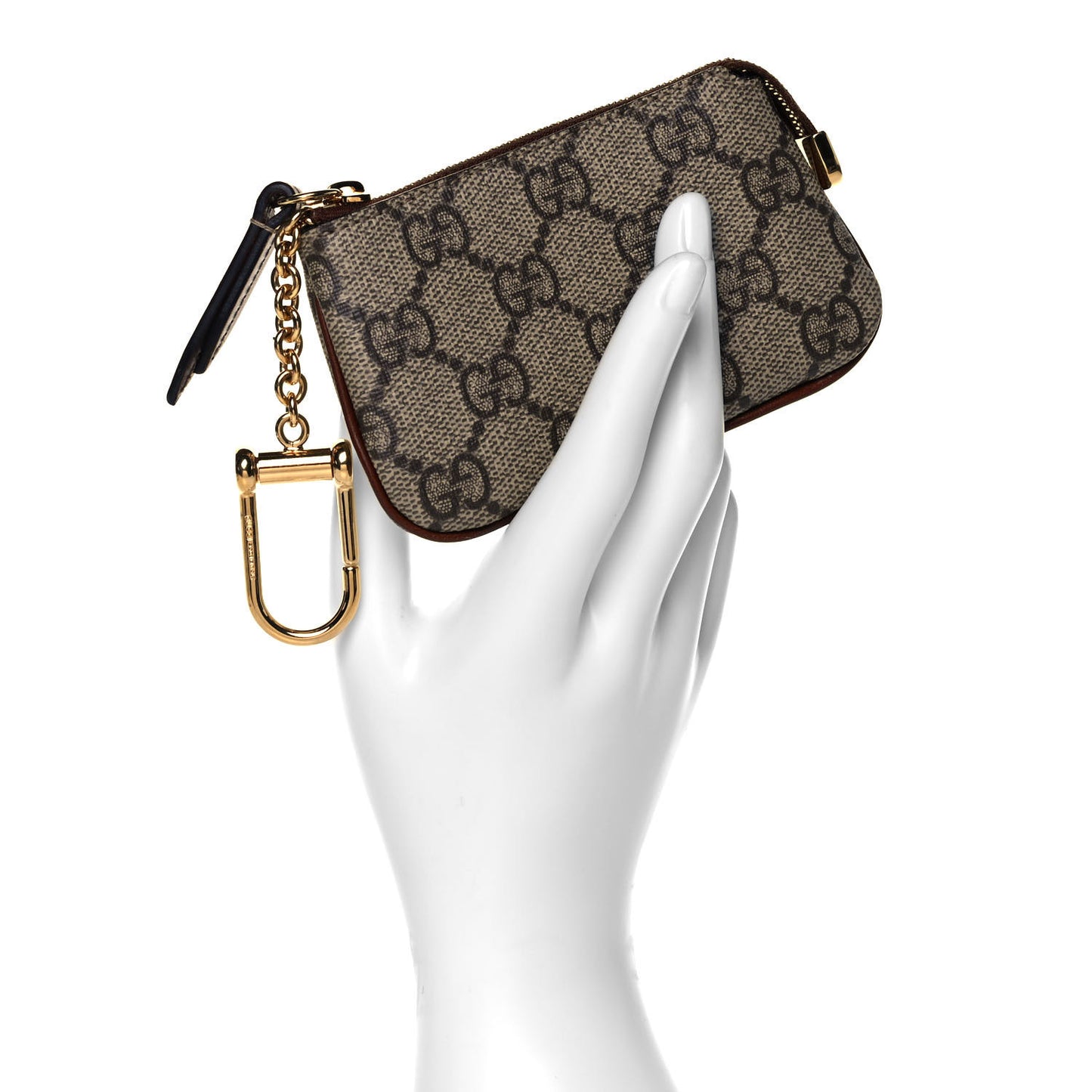 GG Supreme Monogram Key Case Brown
