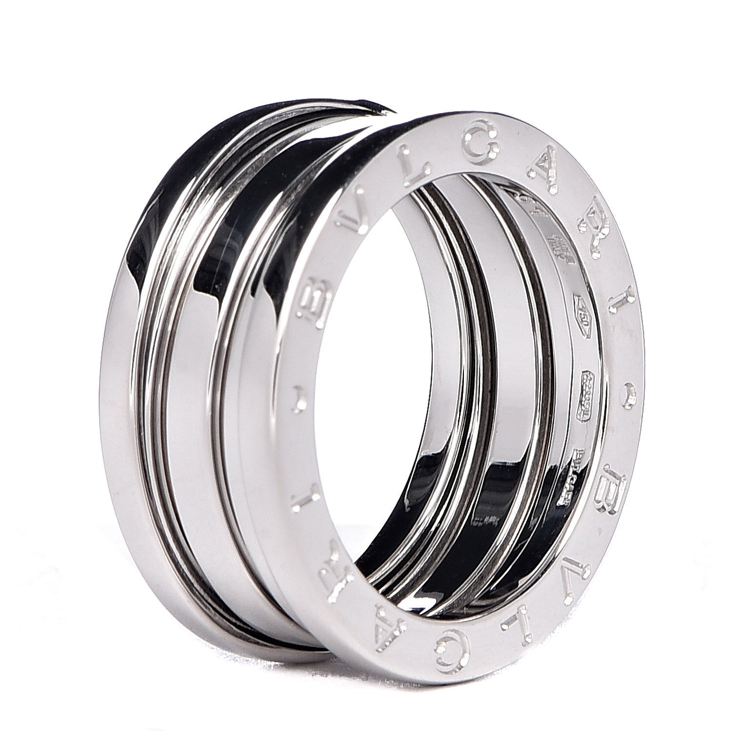 Bulgari 18K White Gold B.Zero1 Three-Band Ring 51 5.75 4 of 6