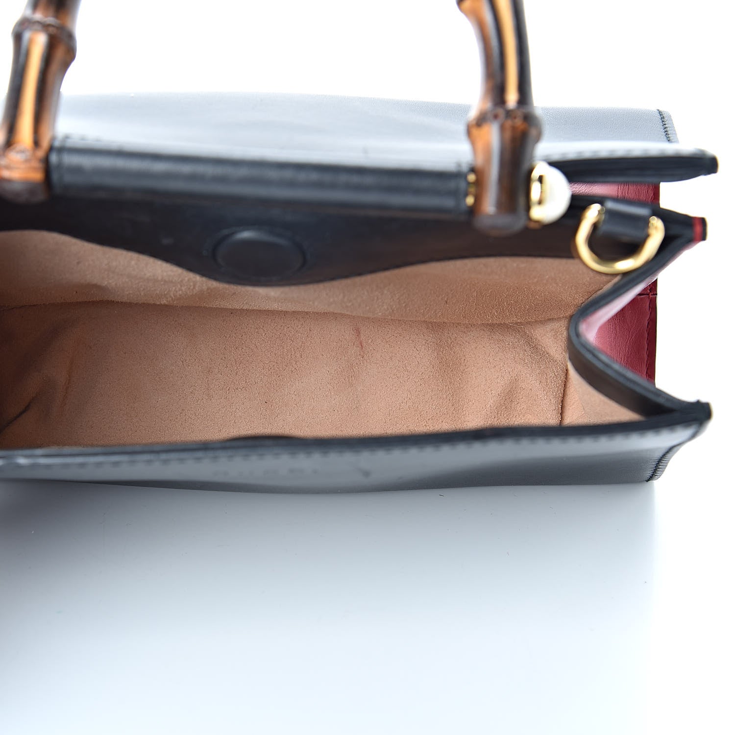 Gucci Nappa Bamboo Web Mini Nymphaea Top Handle Bag Black 5 of 17