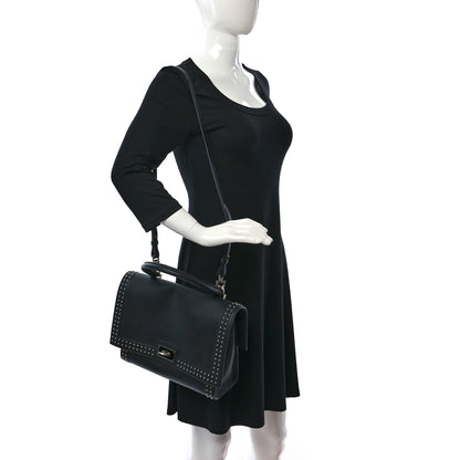 Givenchy Grained Calfskin Studded Small Shark Lock Satchel Black 2 of 8