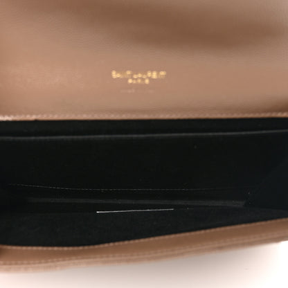 Saint Laurent Grain De Poudre Matelasse Chevron Monogram Cassandre Flap Pouch Taupe 5 of 8