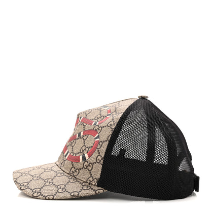 Gucci GG Supreme Monogram Kingsnake Print Baseball Hat M 58 Beige 4 of 8