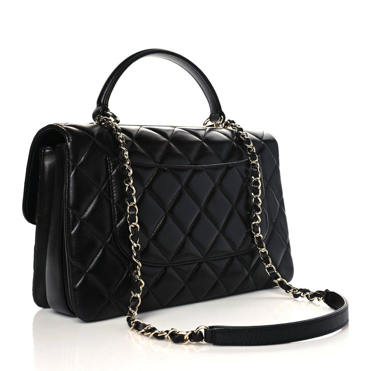 Chanel Lambskin Quilted Medium Trendy CC Flap Dual Handle Bag Black 2 of 9