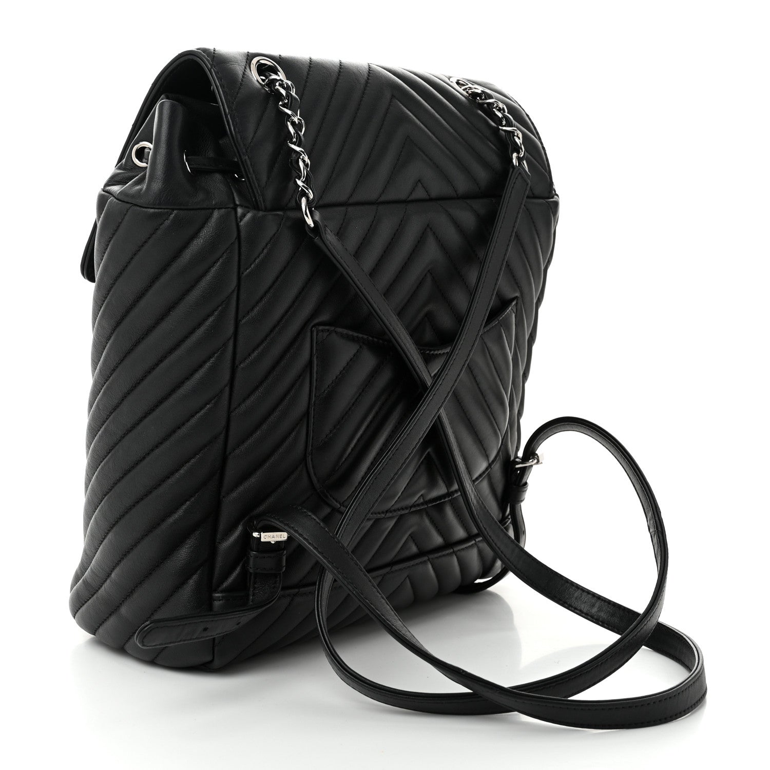 Chanel Calfskin Chevron Quilted Large Urban Spirit Backpack Black 3 of 10