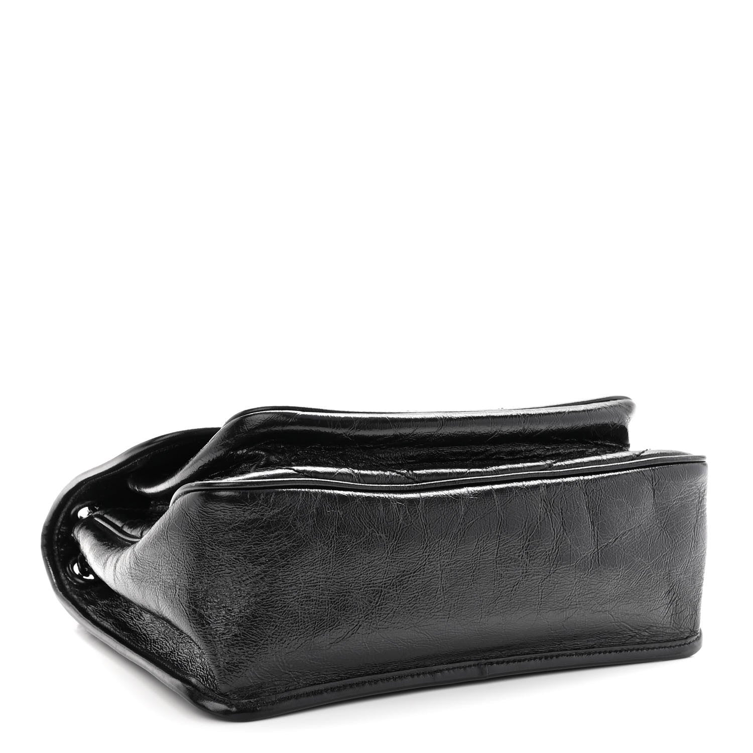 Saint Laurent Crinkled Calfskin Matelasse Monogram Medium Niki Chain Satchel Black 4 of 10