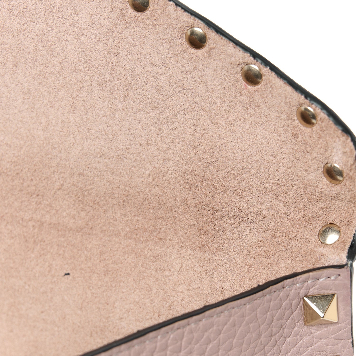 Valentino Garavani Pebbled Calfskin Large Rockstud Envelope Clutch Poudre 10 of 10