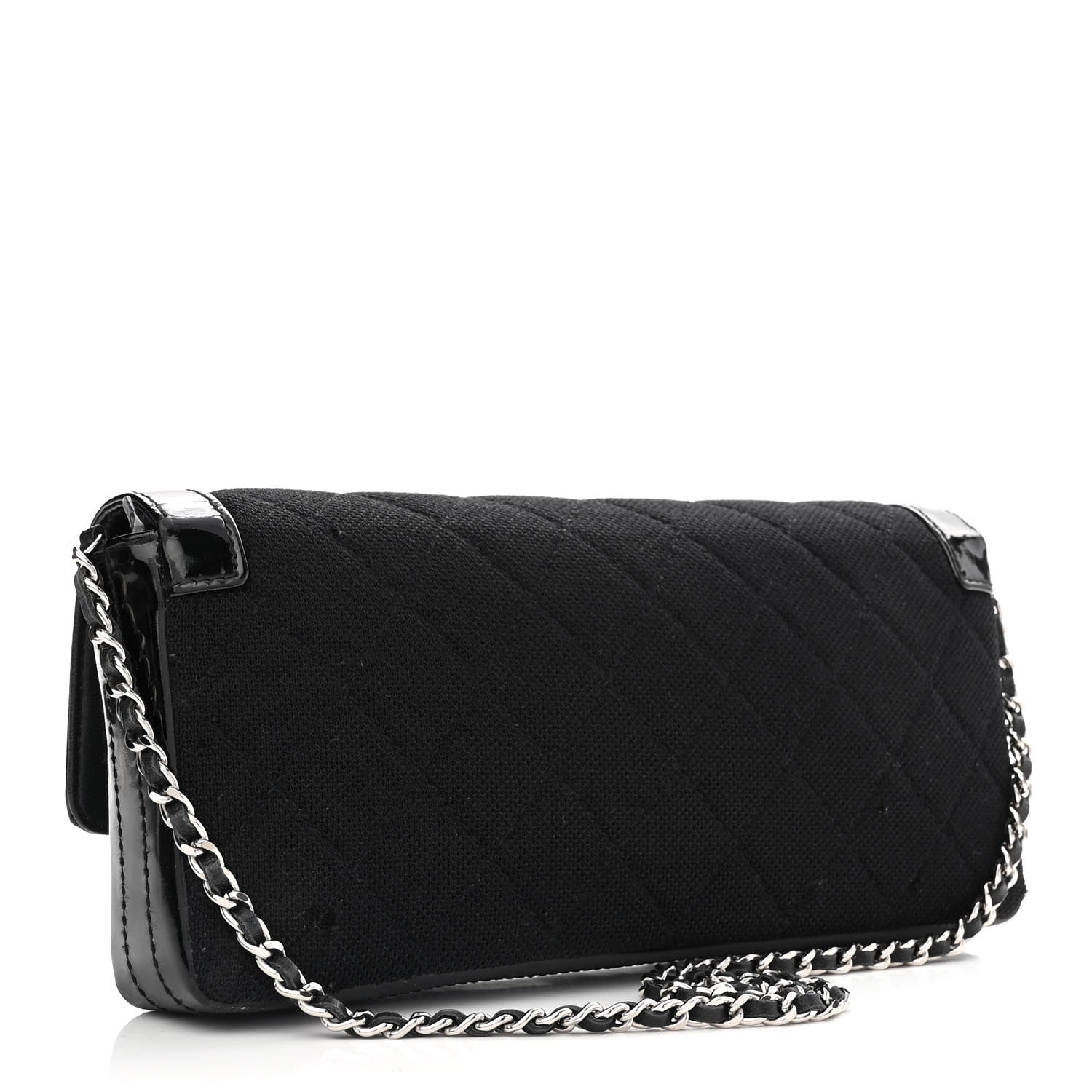 Chanel Jersey Patent Quilted 2.55 Reissue East West Flap Black 3 of 13