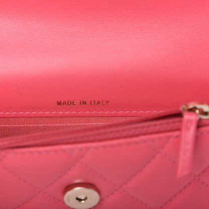 Chanel Calfskin Quilted Maxi Pearls Clutch With Chain Pink 9 of 11
