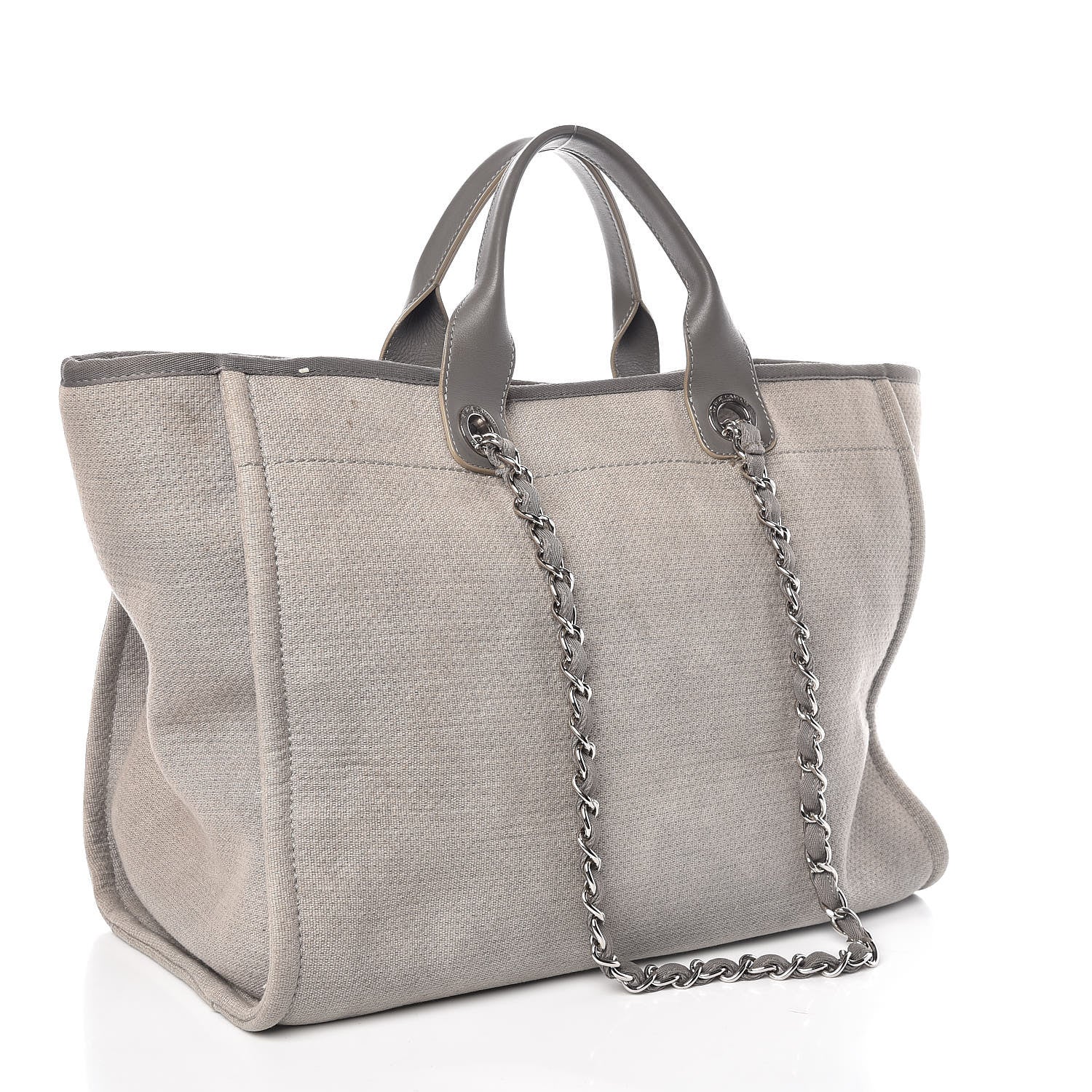 Chanel Canvas Large Deauville Tote Grey 4 of 11