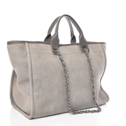 Chanel Canvas Large Deauville Tote Grey 4 of 11
