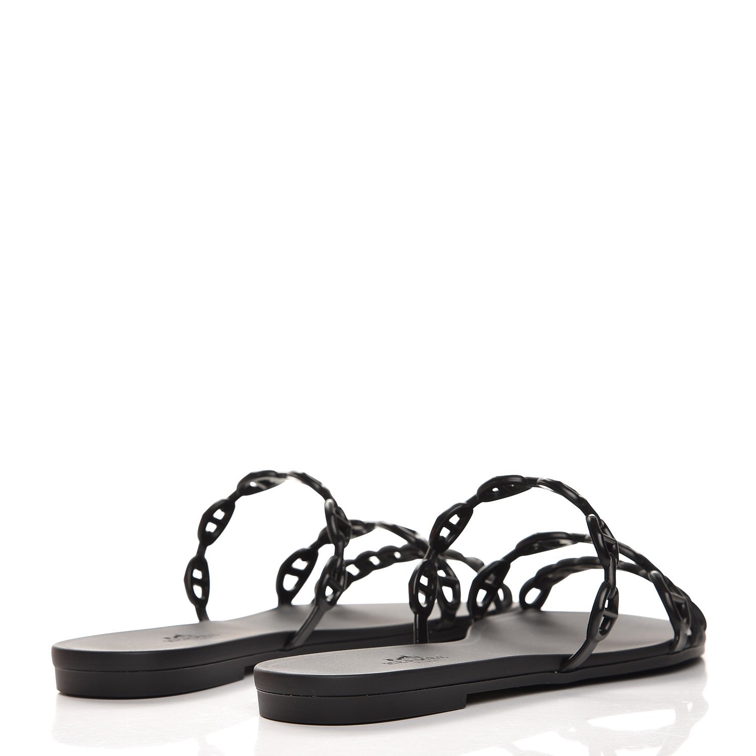 Hermes Rubber Chaine d'Ancre Rivage Sandals 36 Black 4 of 8