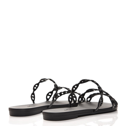 Hermes Rubber Chaine d'Ancre Rivage Sandals 36 Black 4 of 8