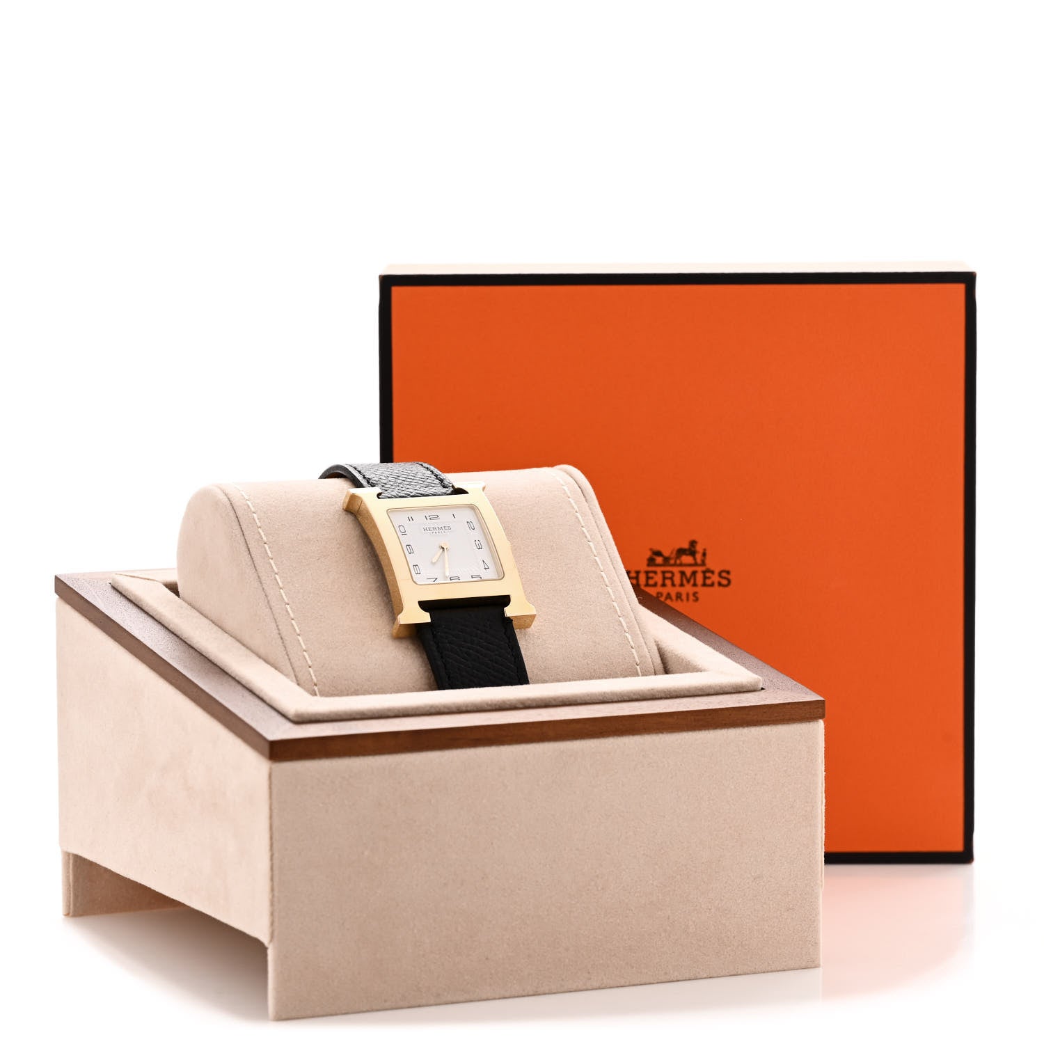 Hermes Stainless Steel Epsom 26mm Heure H Hour Quartz Watch Noir 5 of 5