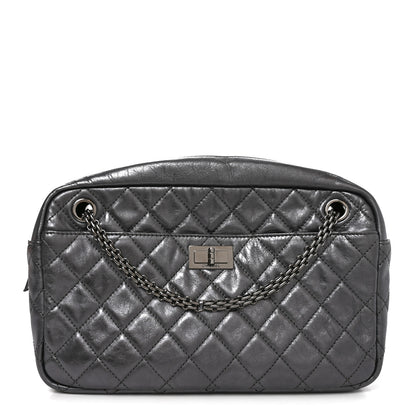 Chanel Metallic Aged Calfskin Quilted Medium Reissue Camera Case Dark Silver 1 of 10