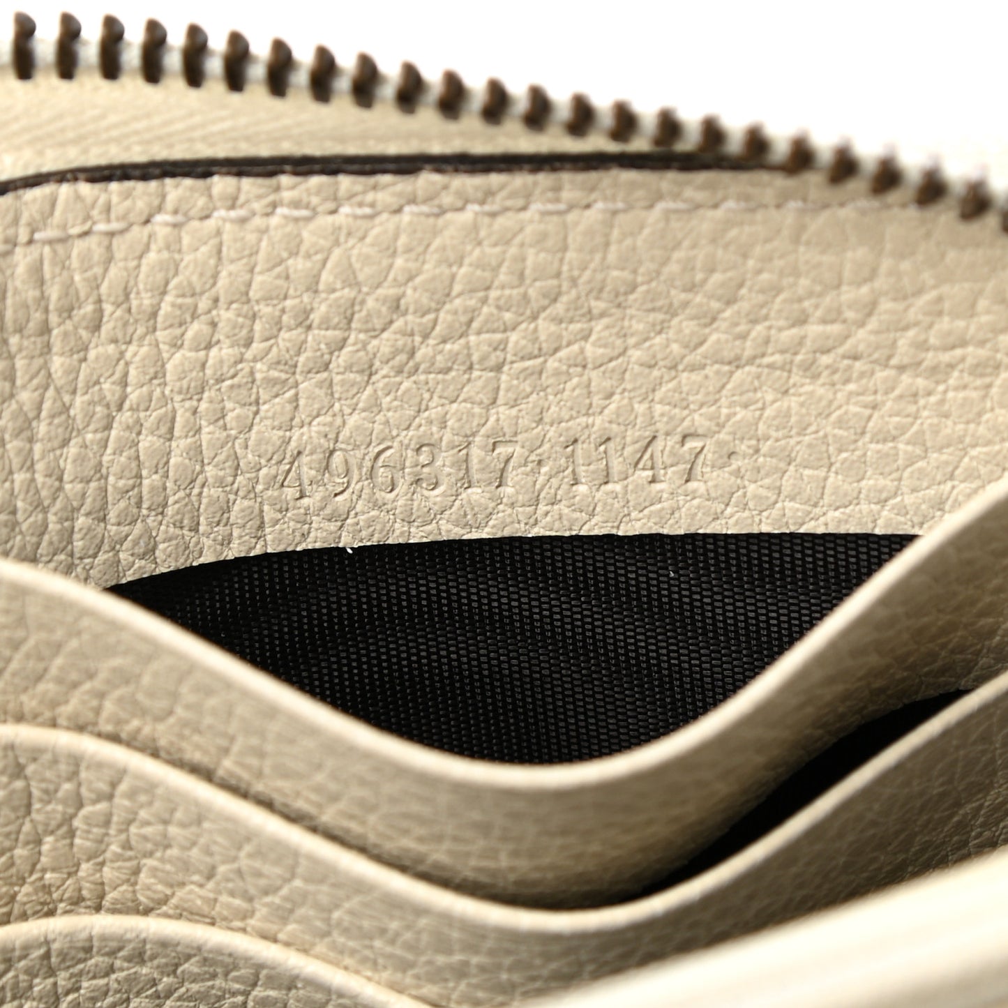 Calfskin Logo Zip Around Wallet White