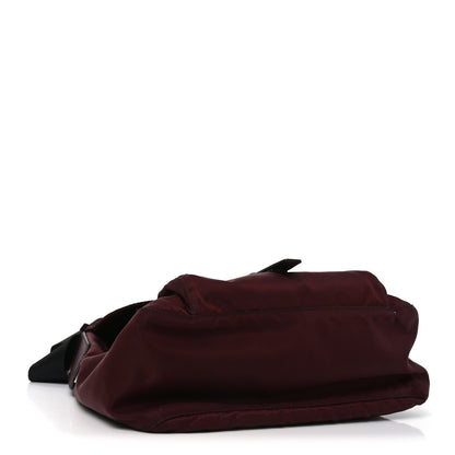 Prada Nylon Vela Saffiano Single Buckle Messenger Shoulder Bag Bordeaux 4 of 9
