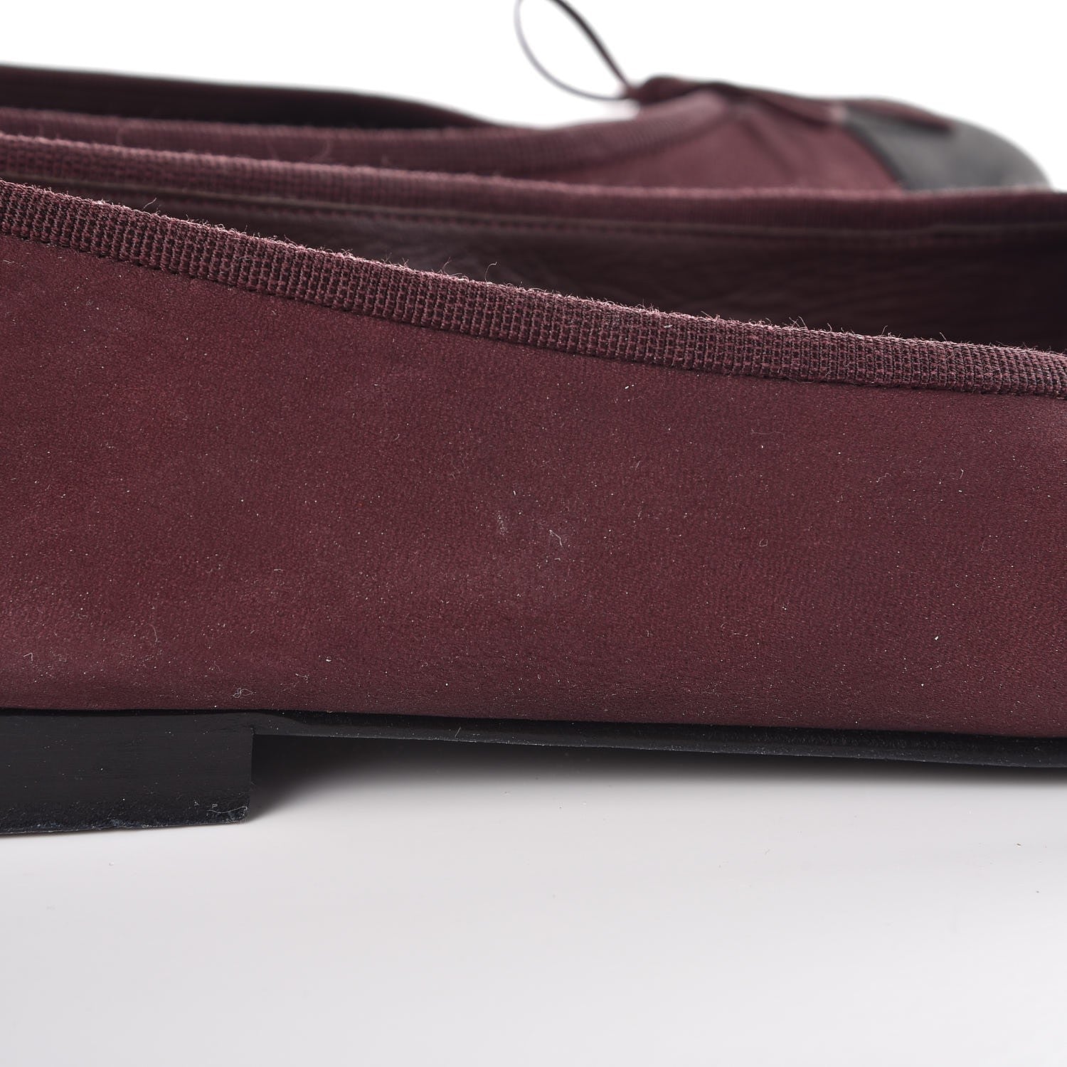 Chanel Nubuck Cap Toe CC Ballerina Flats 41 Burgundy Black 11 of 13