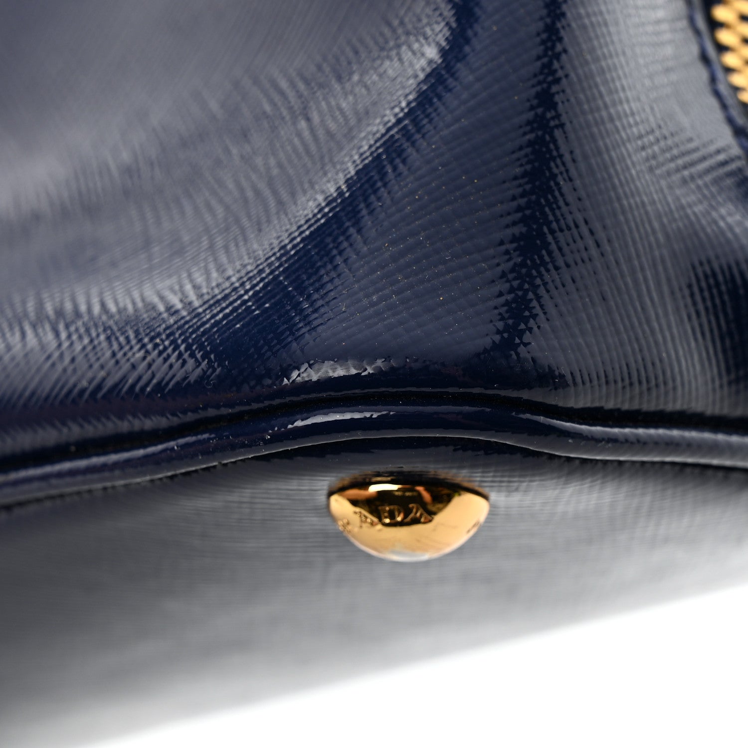 Prada Saffiano Vernice Small Promenade Tote Royal 13 of 14