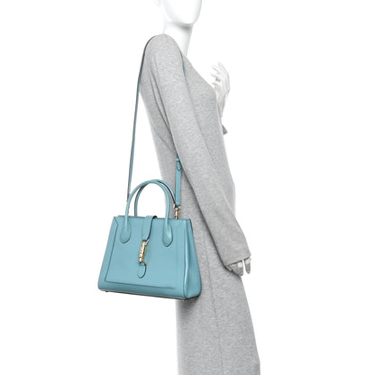 Gucci Boarded Plutone Calfskin Medium Jackie 1961 Tote Dusty Azure 2 of 11