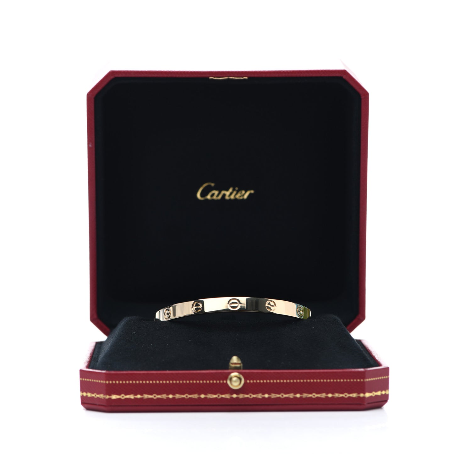18K Yellow Gold LOVE Cuff Bracelet 19