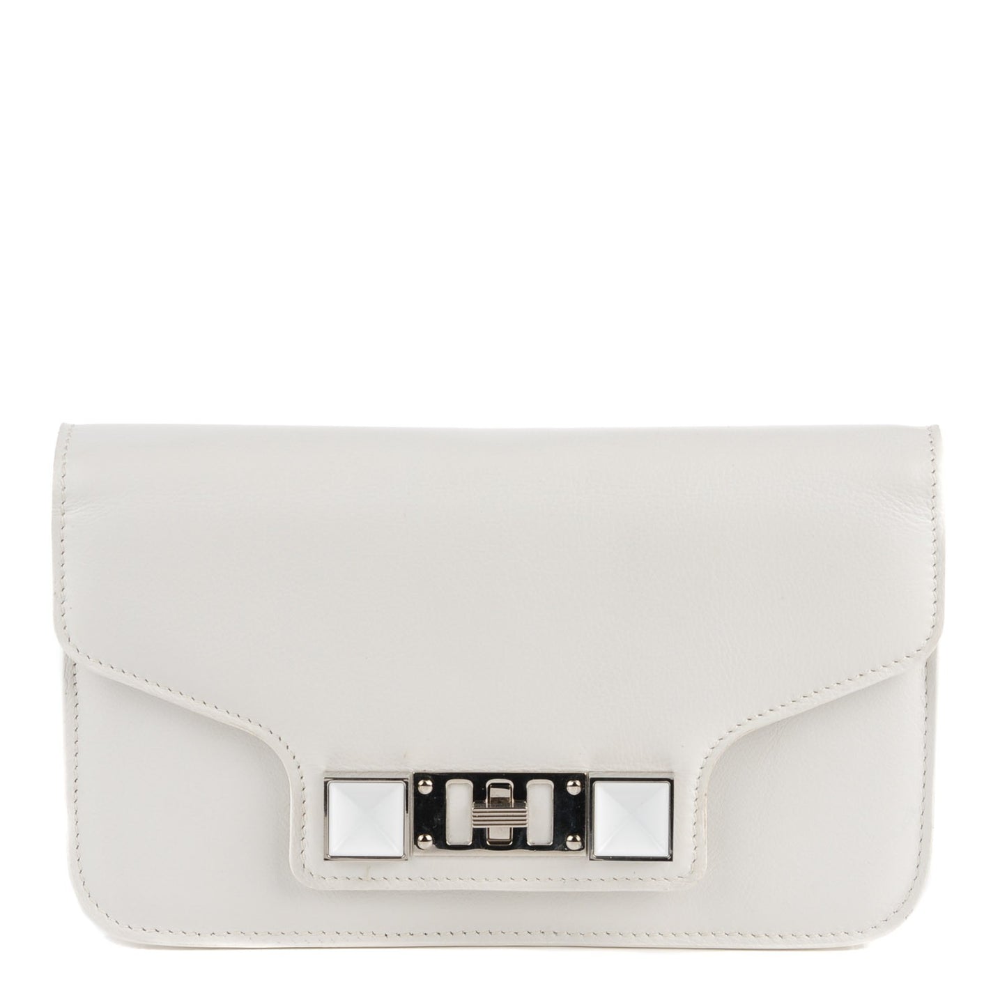 Calfskin PS11 Chain Wallet White