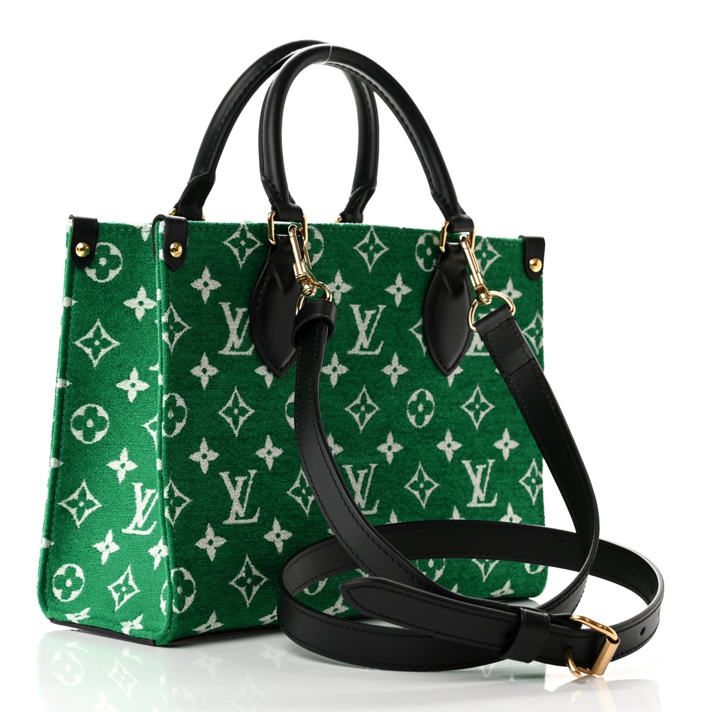 Jacquard Velvet Monogram Onthego PM Green