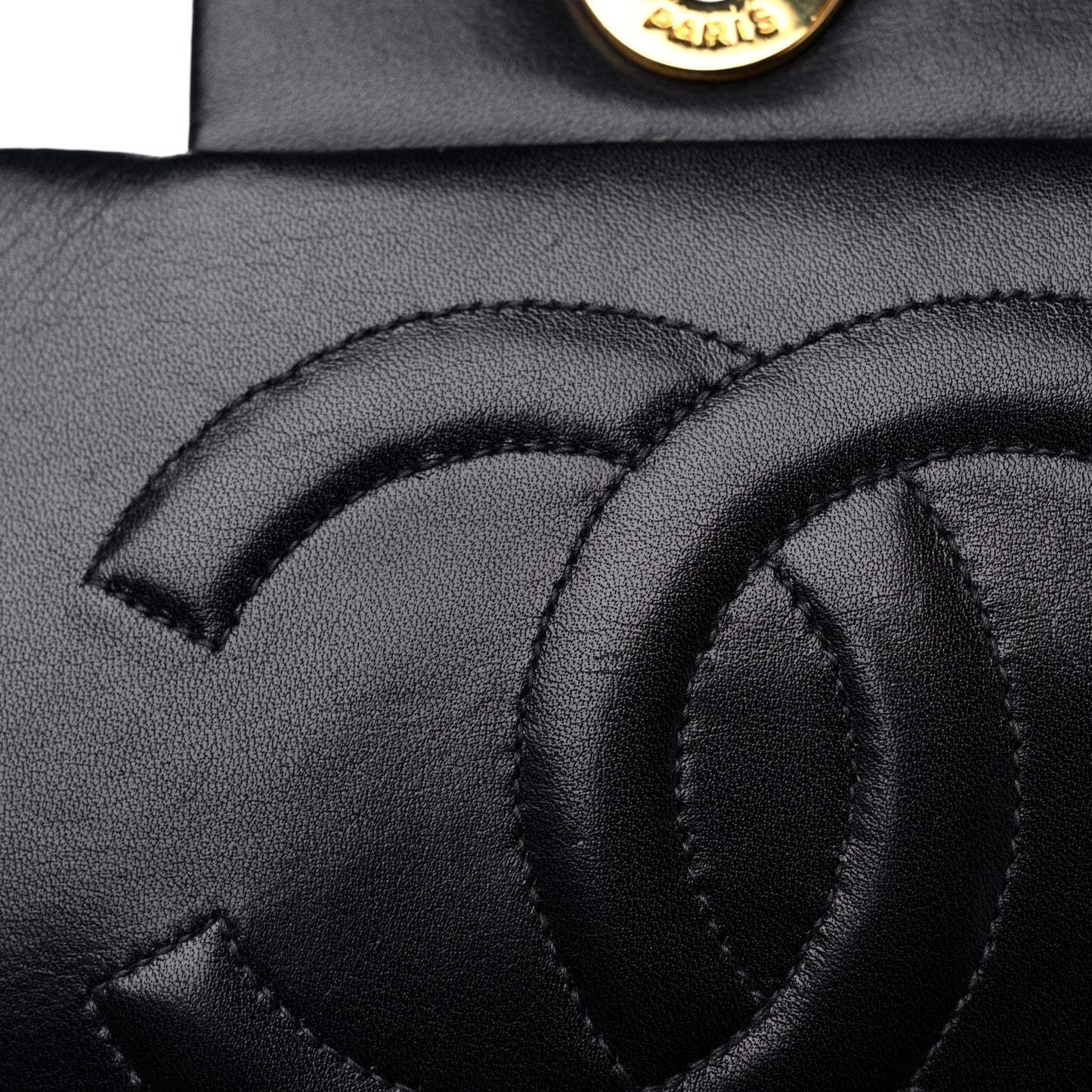 Lambskin Quilted XL Jumbo Single Flap Black