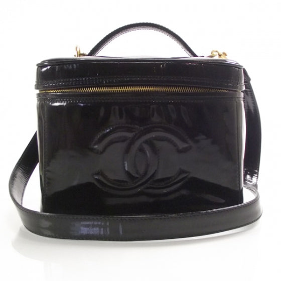 Chanel Patent Vanity Cosmetic Case Black 1 of 11
