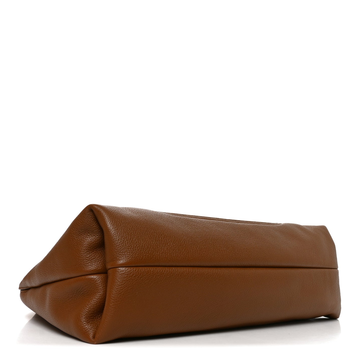 Grained Calfskin Softbit Maxi Shoulder Bag Brown