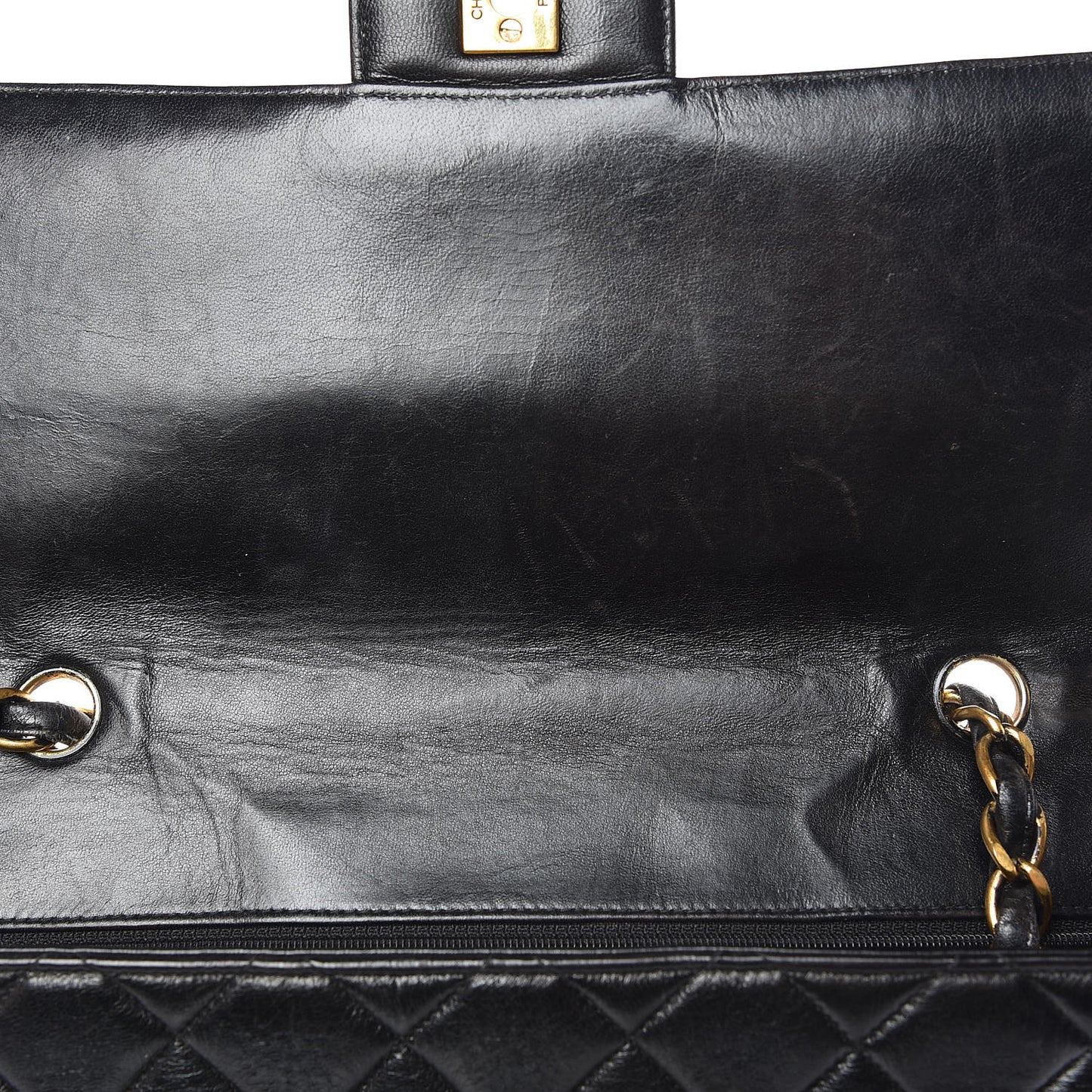 Lambskin Quilted Jumbo Single Flap Black