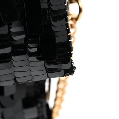 Fendi Sequin Paillettes Vitello Grace Sex and the City Mini Baguette Black 11 of 11