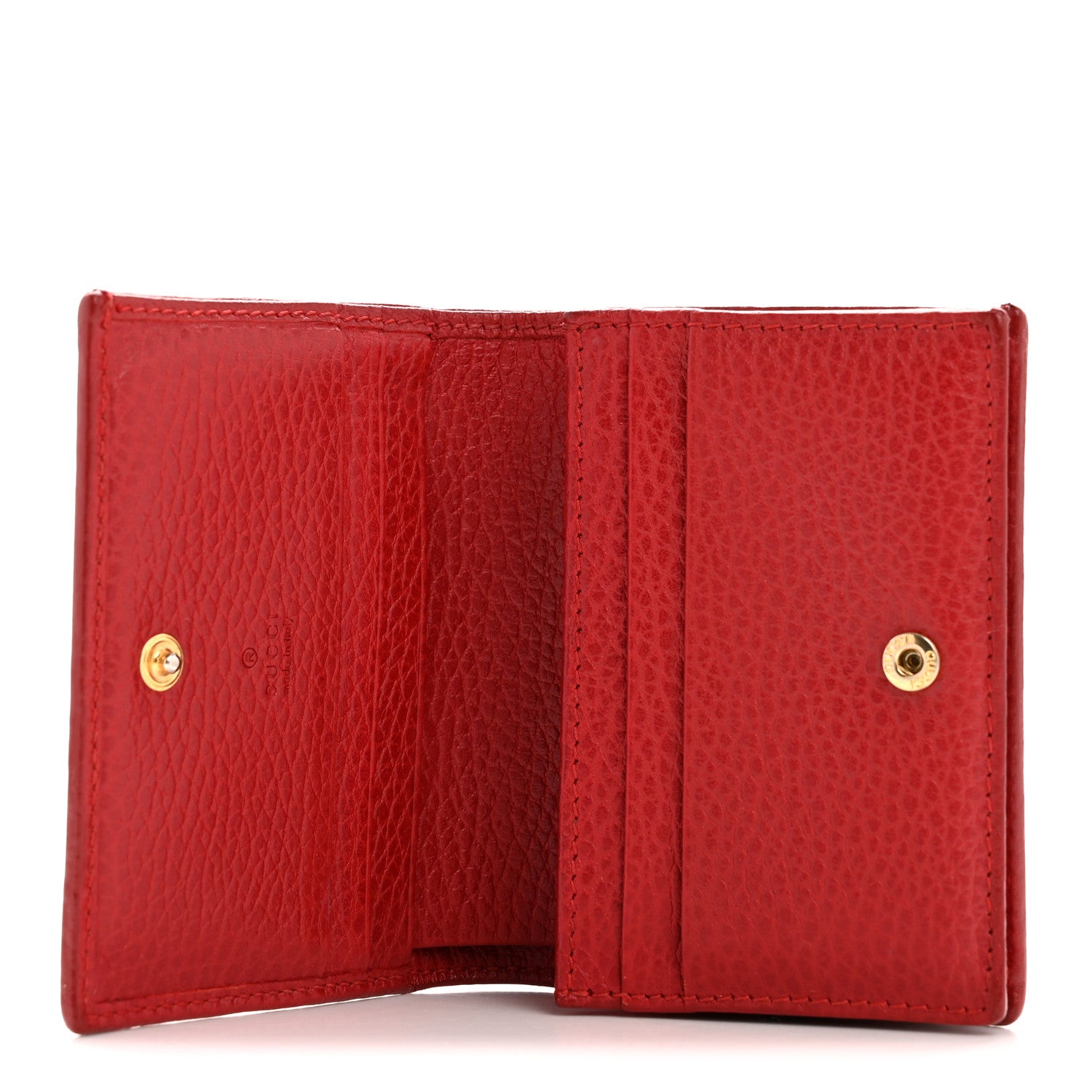 Gucci Dollar Calfskin GG Marmont Card Case Hibiscus Red 5 of 10