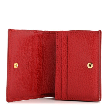 Gucci Dollar Calfskin GG Marmont Card Case Hibiscus Red 5 of 10