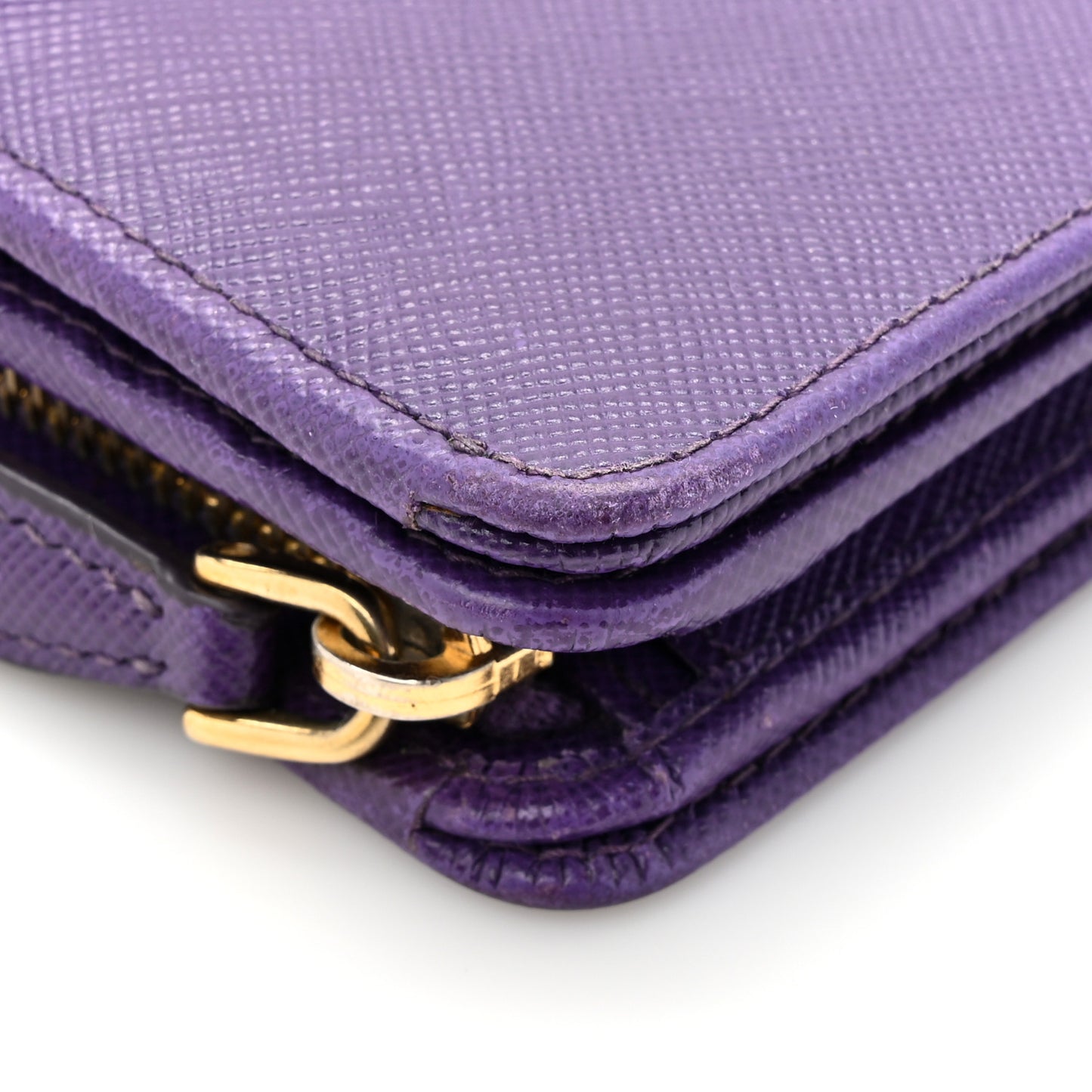 Saffiano Metal Coin Purse Purple