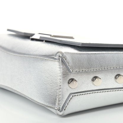 Jimmy Choo Metallic Calfskin Lockett Petite Shoulder Bag Silver 6 of 10