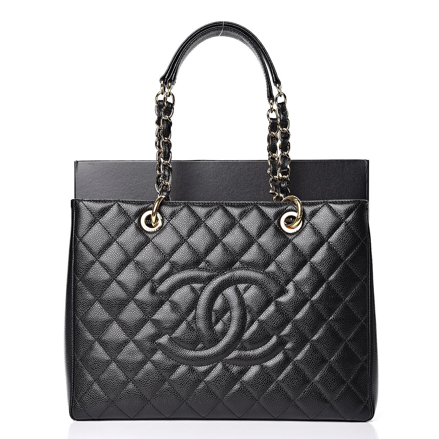 Caviar Quilted Grand Shopping Tote GST Black