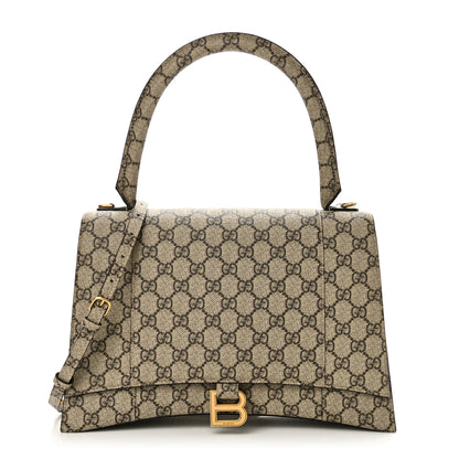 Balenciaga X GUCCI GG Supreme Monogram Medium Hourglass Top Handle Bag Beige Ebony 1 of 9