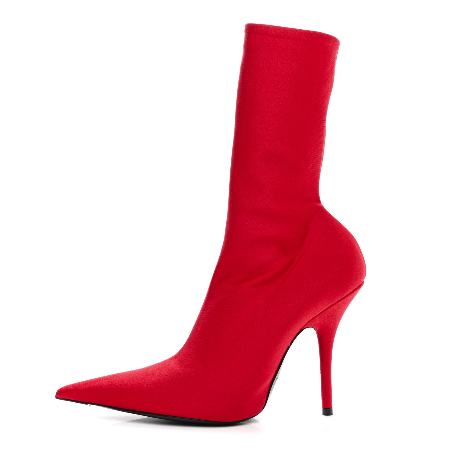 Balenciaga Matte Spandex Extreme Pointed Toe Knife 80mm Ankle Boots 37 Rouge 1 of 10