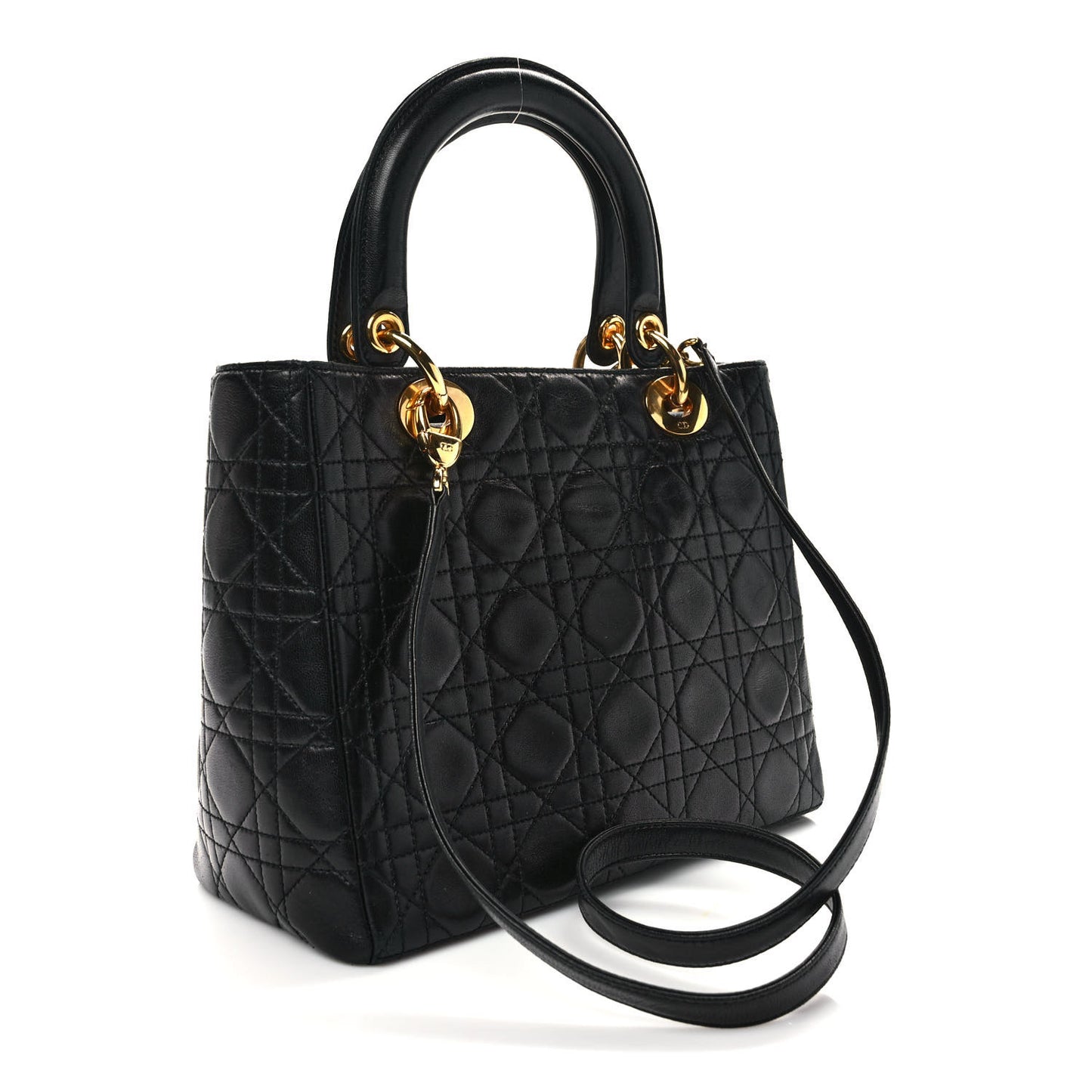 Lambskin Cannage Medium Lady Dior Black