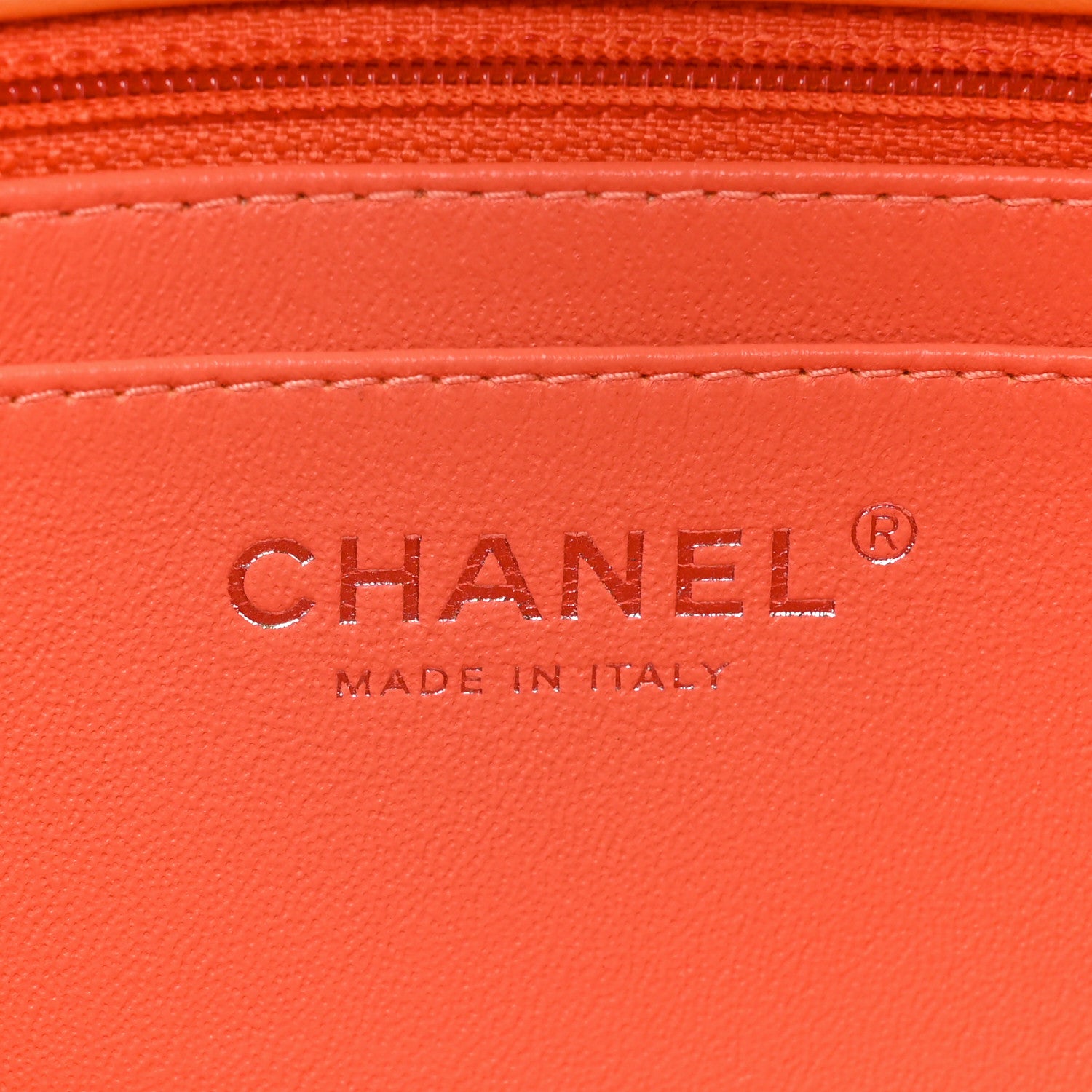 Chanel Lambskin Quilted Mini Rectangular Flap Orange 7 of 12
