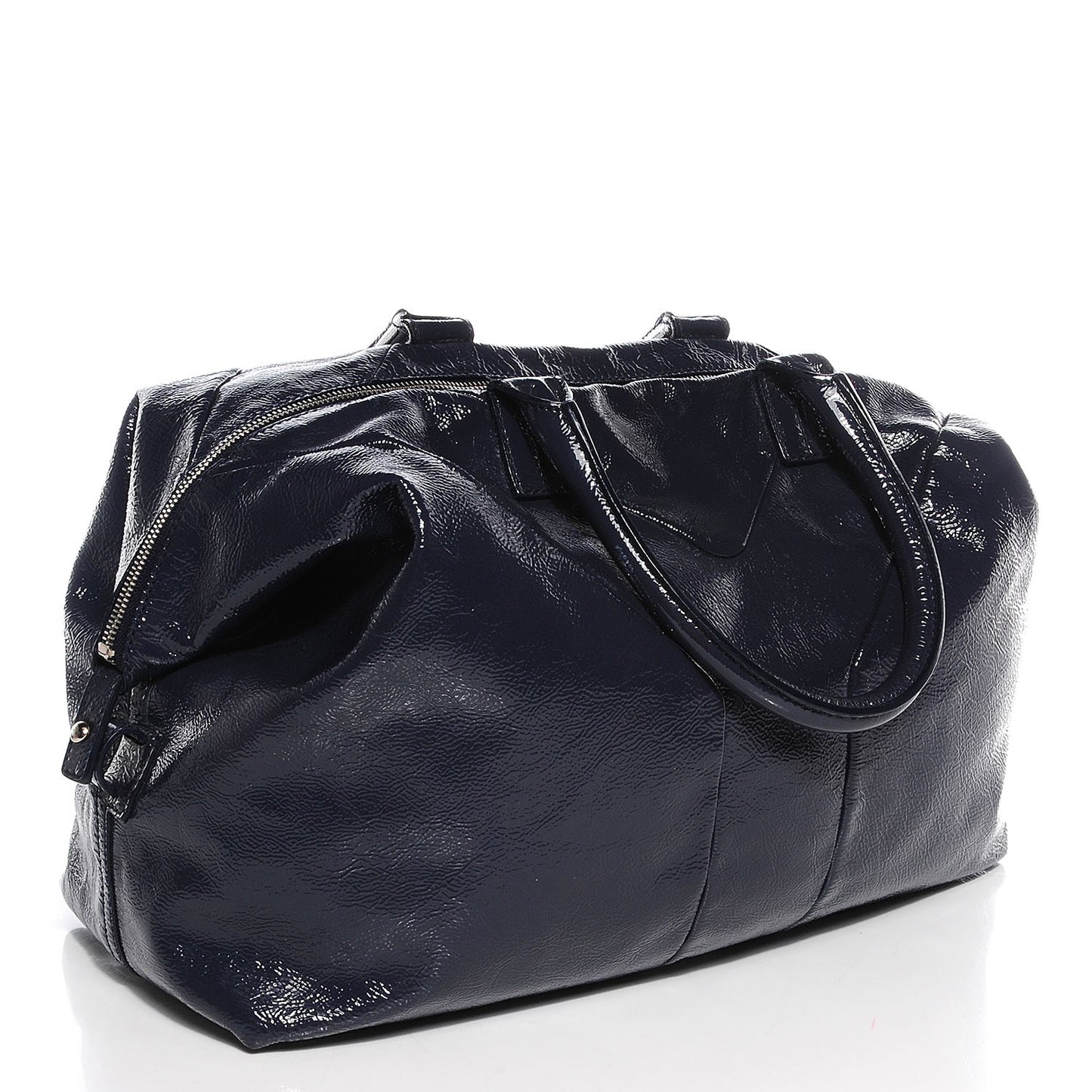 Textured Patent Medium Easy Sac Navy Blue