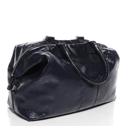 Saint Laurent Textured Patent Medium Easy Sac Navy Blue 3 of 7