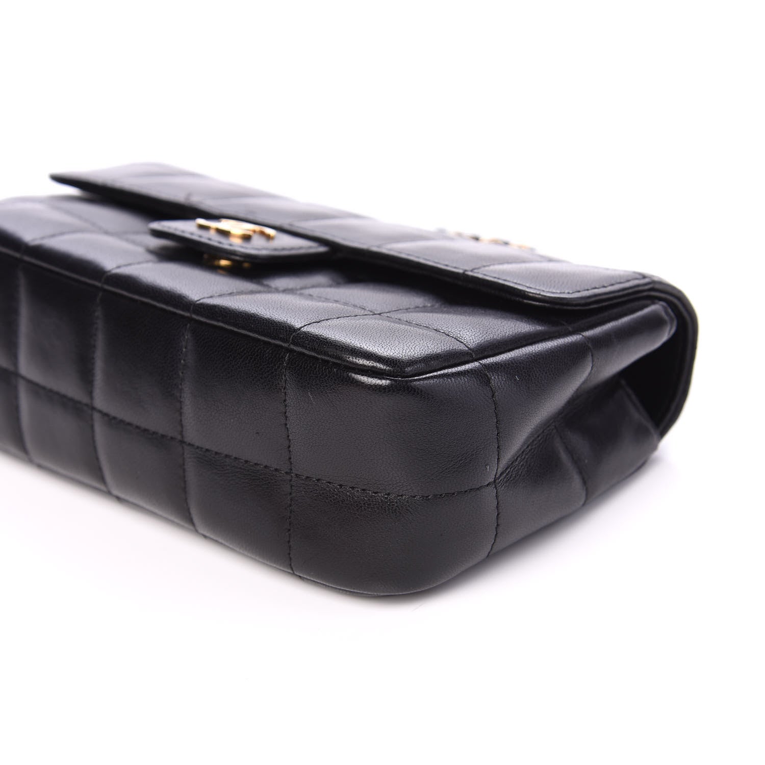 Chanel Lambskin Quilted Mini Chocolate Bar Camellia Flap Black 8 of 10