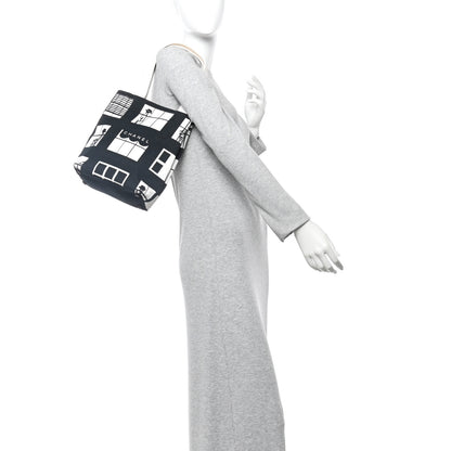 Chanel Canvas Small Coco Window Tote Black White 2 of 14