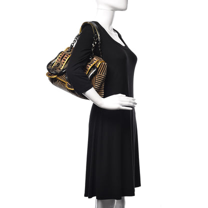 Fendi Velvet Calf Hair Pequin B Bag Tan Black 2 of 9