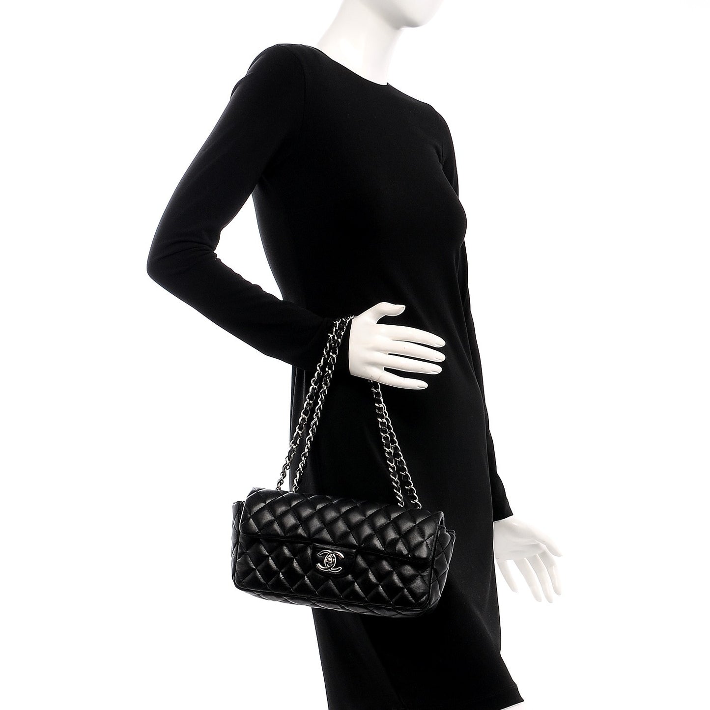 Lambskin Quilted East West Flap Black