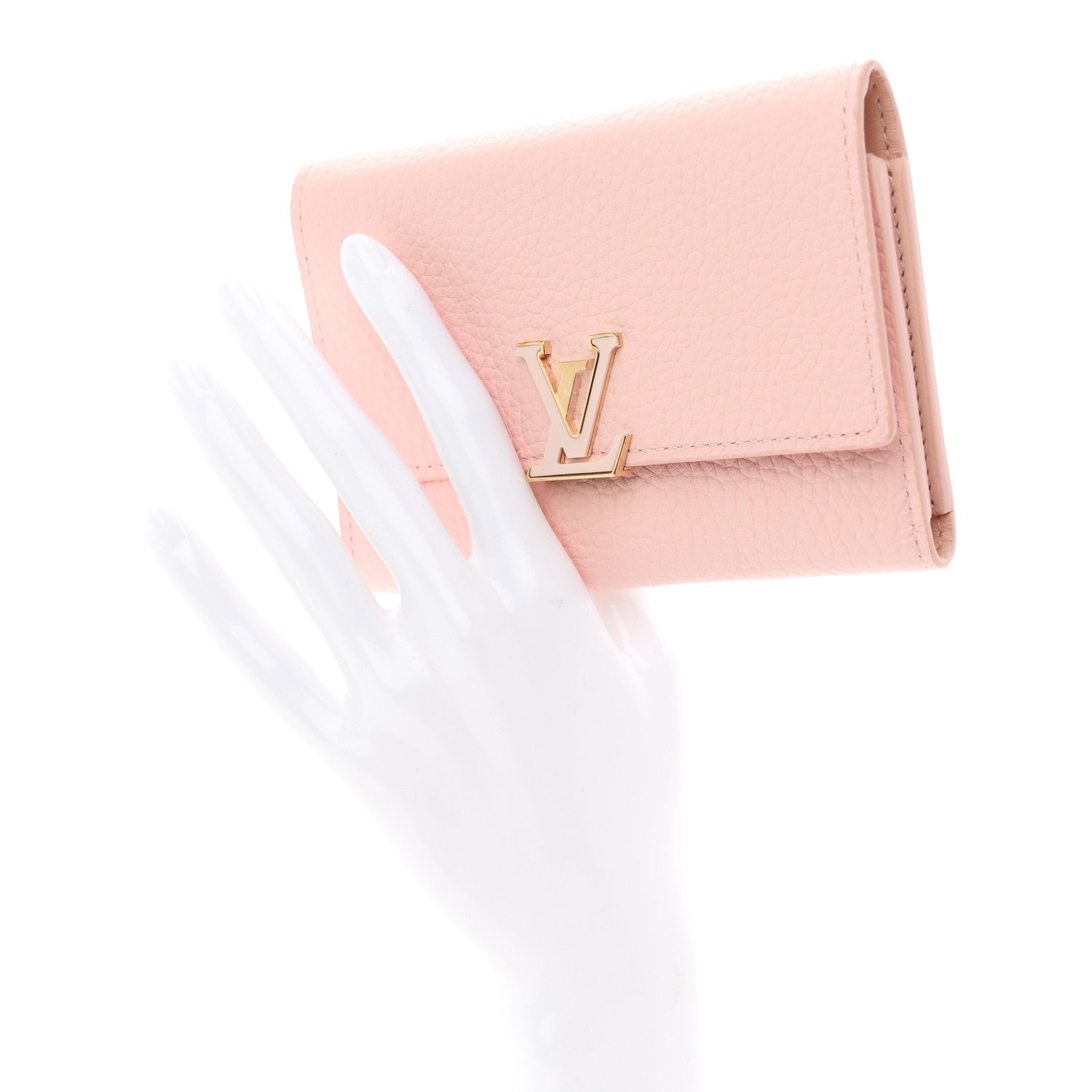 Louis Vuitton Taurillon Capucines Compact Wallet Rose 2 of 6