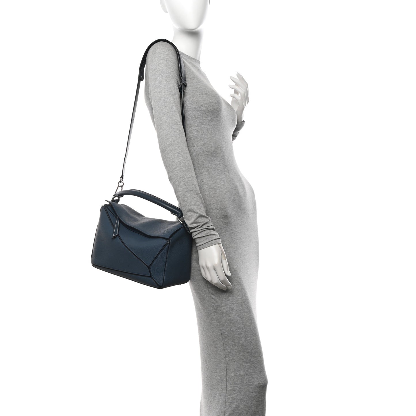 Calfskin Medium Puzzle Bag Dark Blue